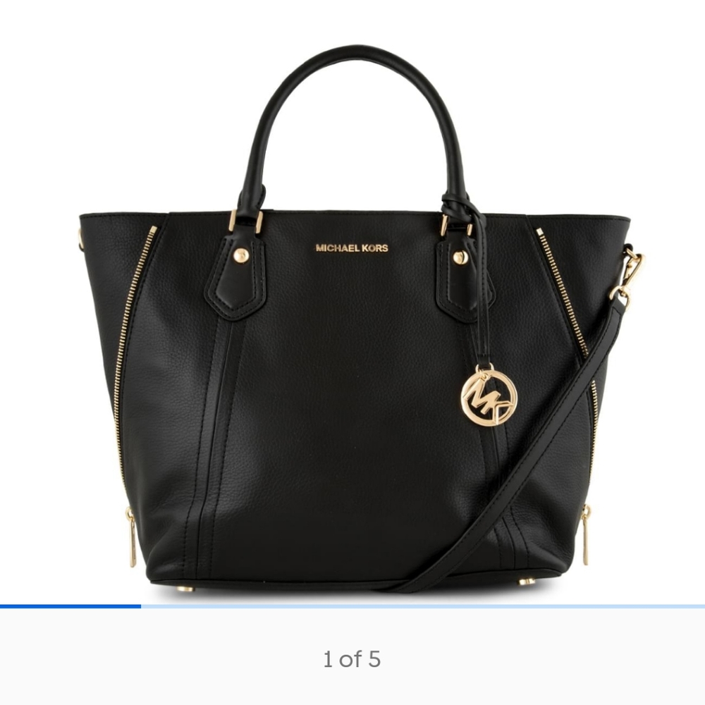 RRP $600 MICHAEL KORS Aria Grab Tote Bag in Black - Picture 1 of 5